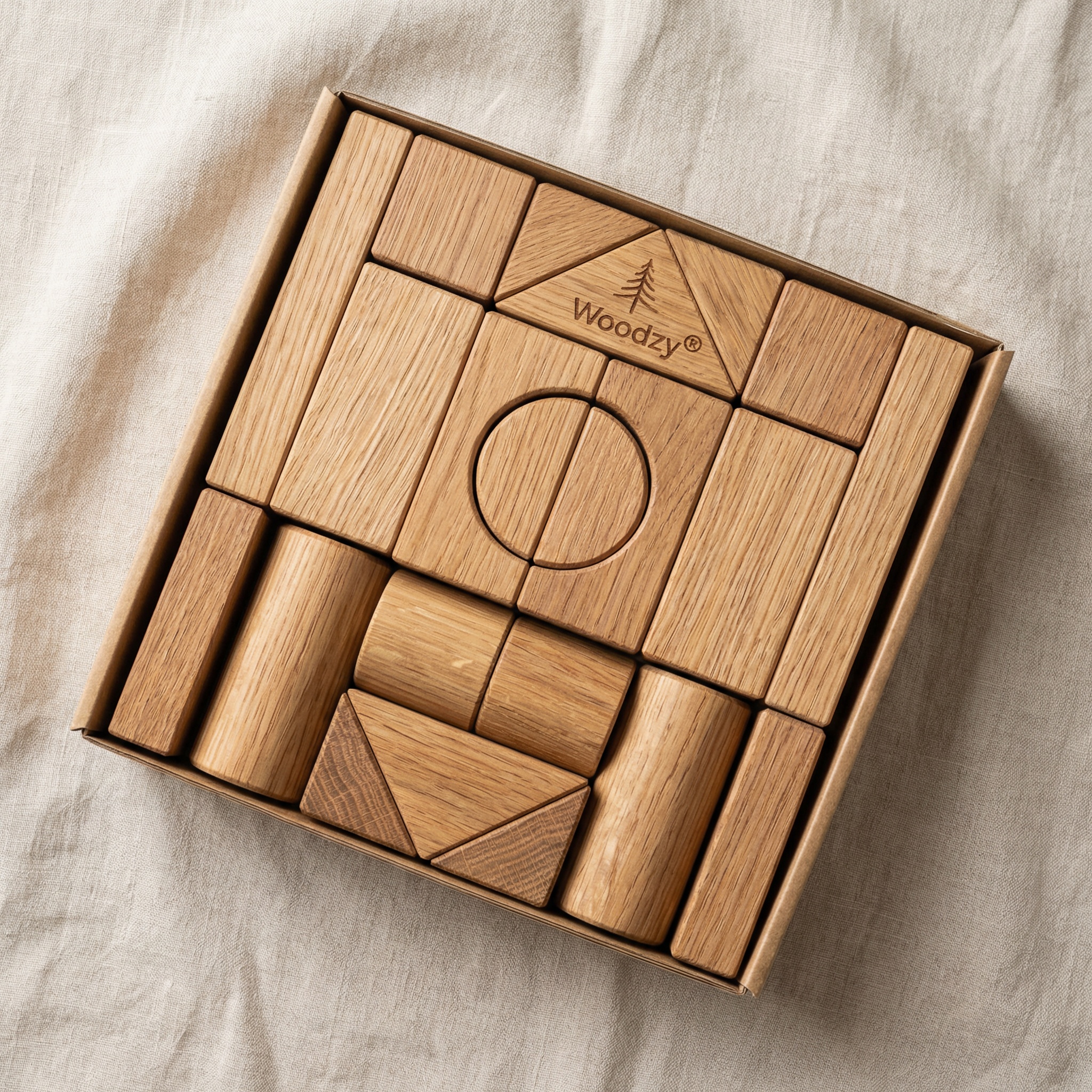 Woodzy Houten blokkenset 23 delig gemend FSC