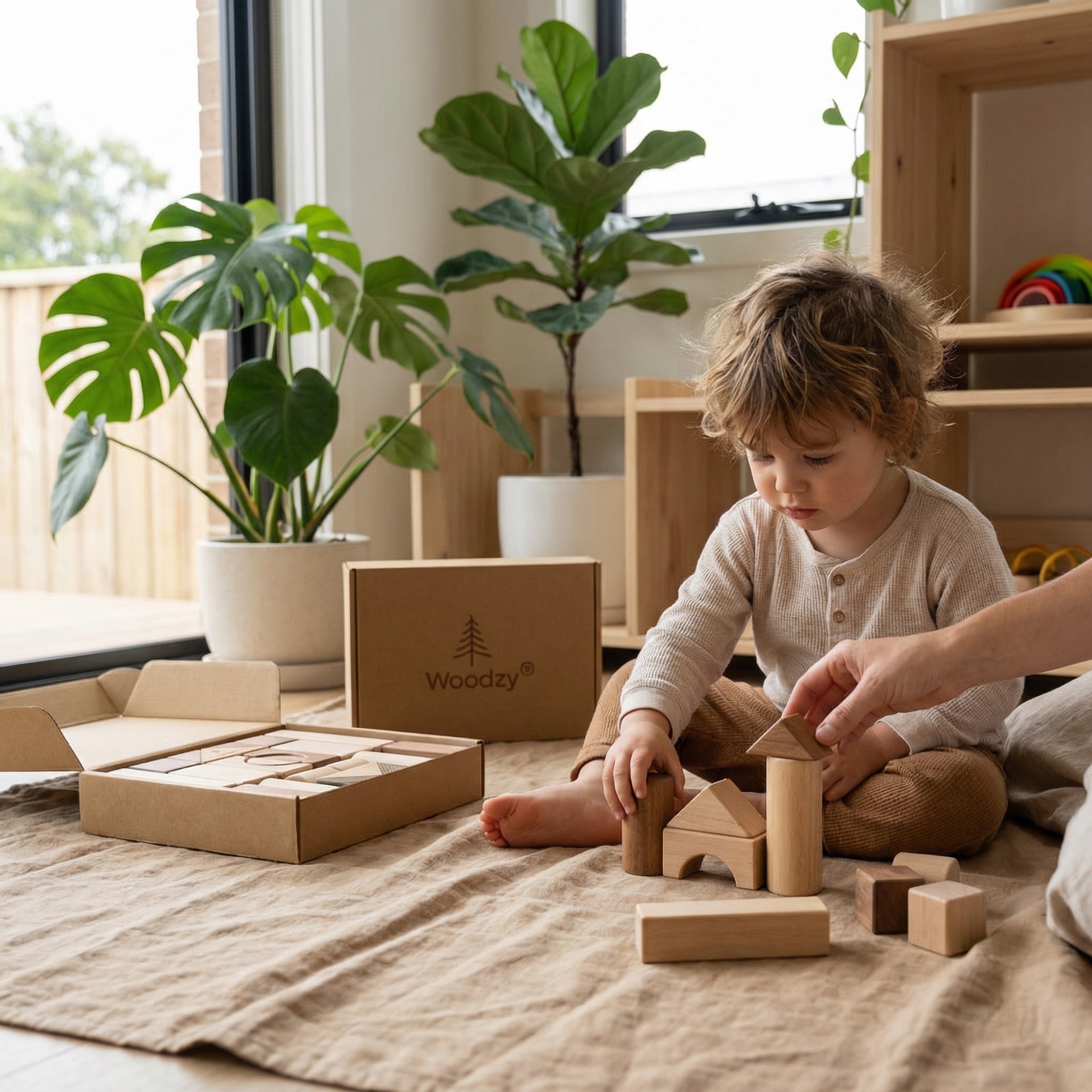 Woodzy Houten blokkenset 23 delig gemend FSC