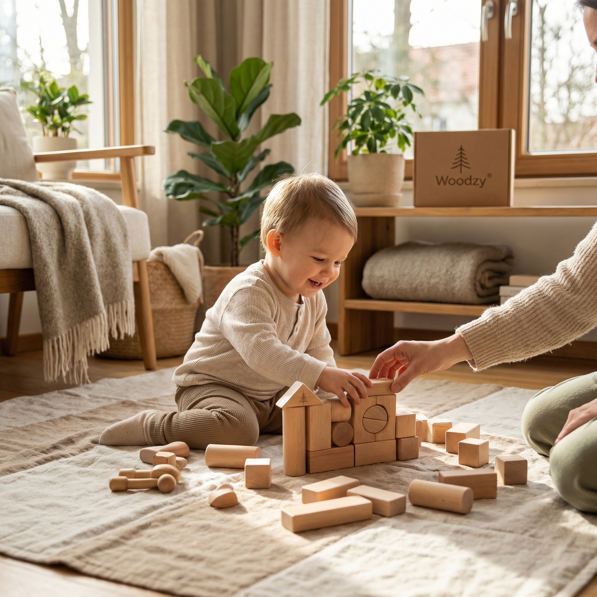 Woodzy Houten blokkenset (23 delig) - naturel - FSC