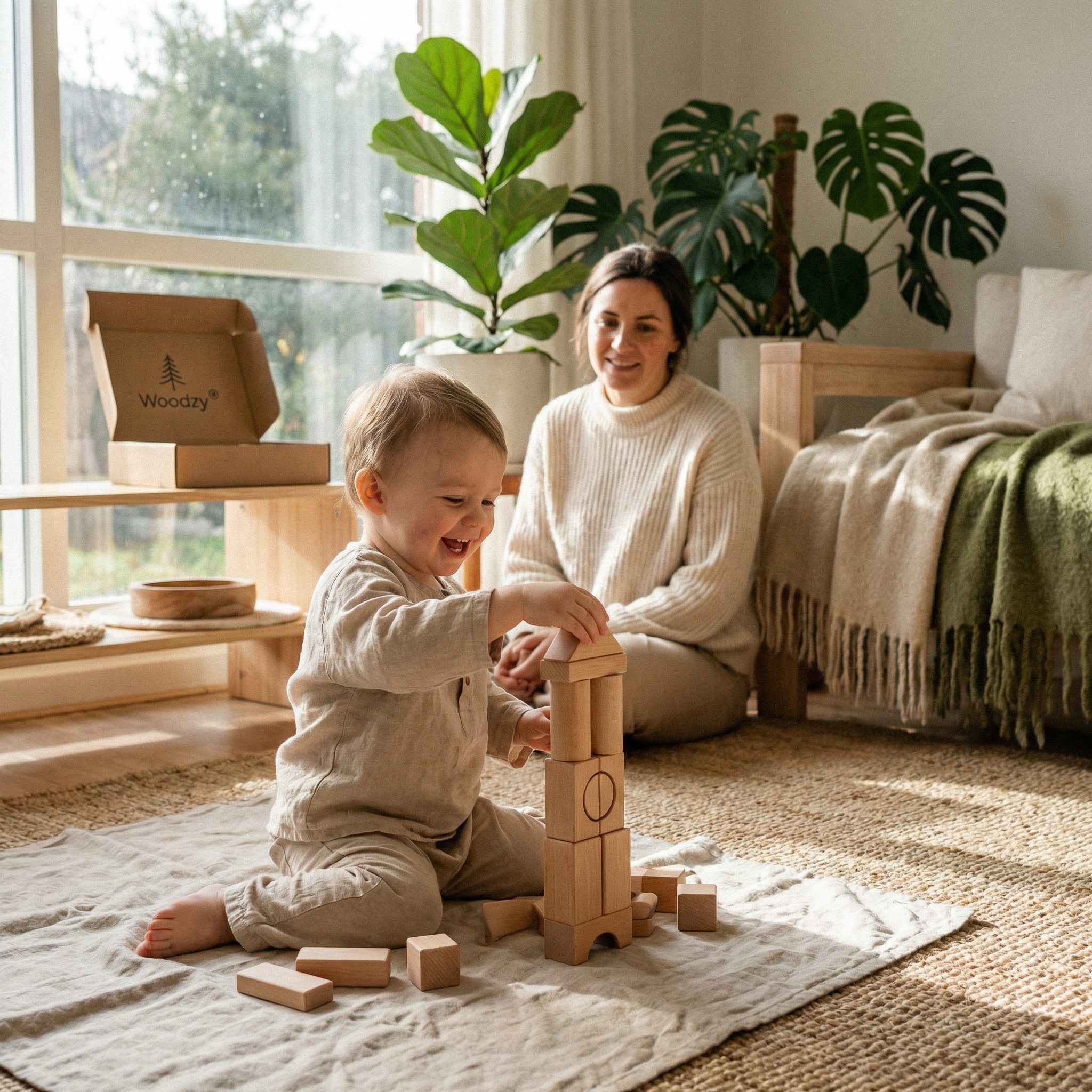 Woodzy Houten blokkenset (23 delig) - naturel - FSC